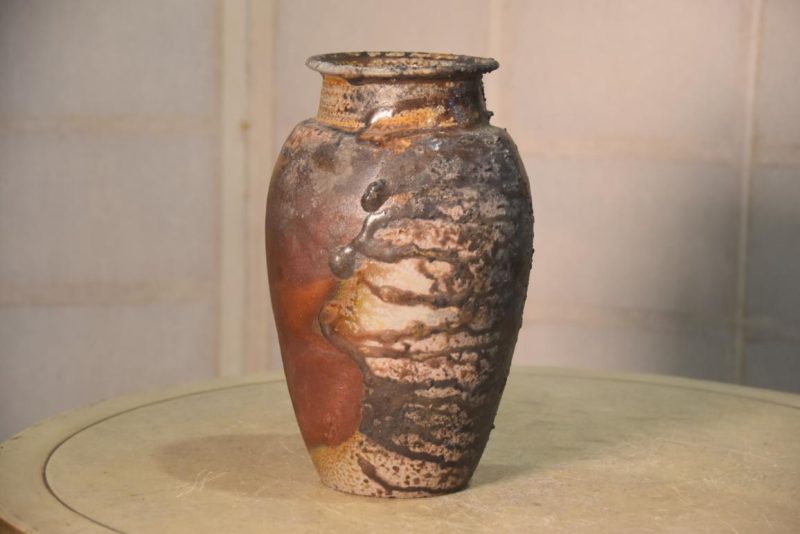 Japanese Bizen Pottery Vase 140 mm's wide