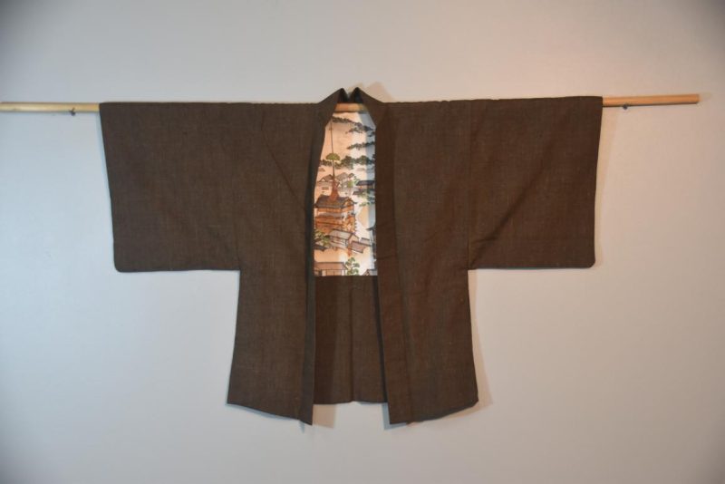 Vintage Japanese Silk Mans Haori (Kimono Jacket)