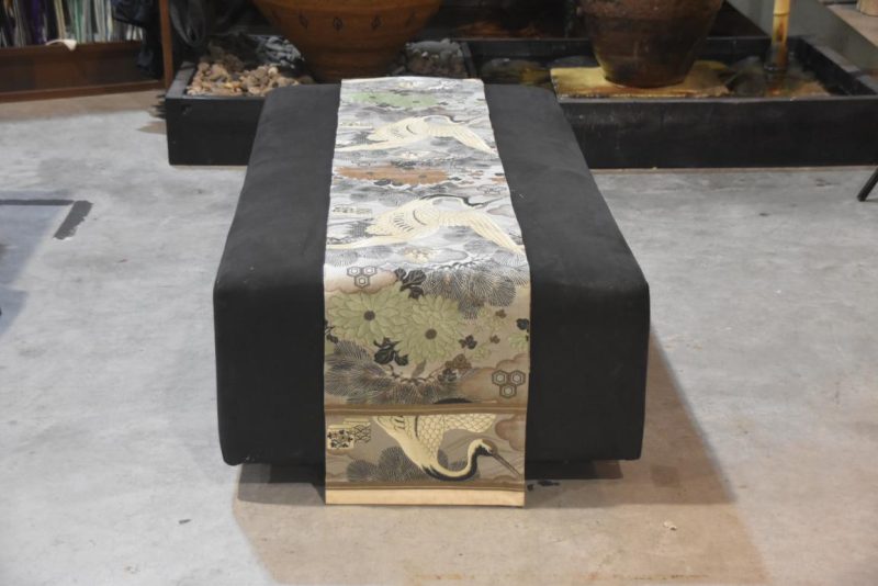 Crane Vintage Japanese Table Runner / Obi