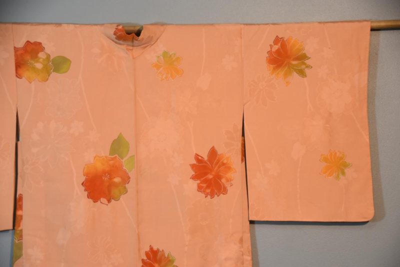 Peach Vintage Silk Haori Jacket - Image 3