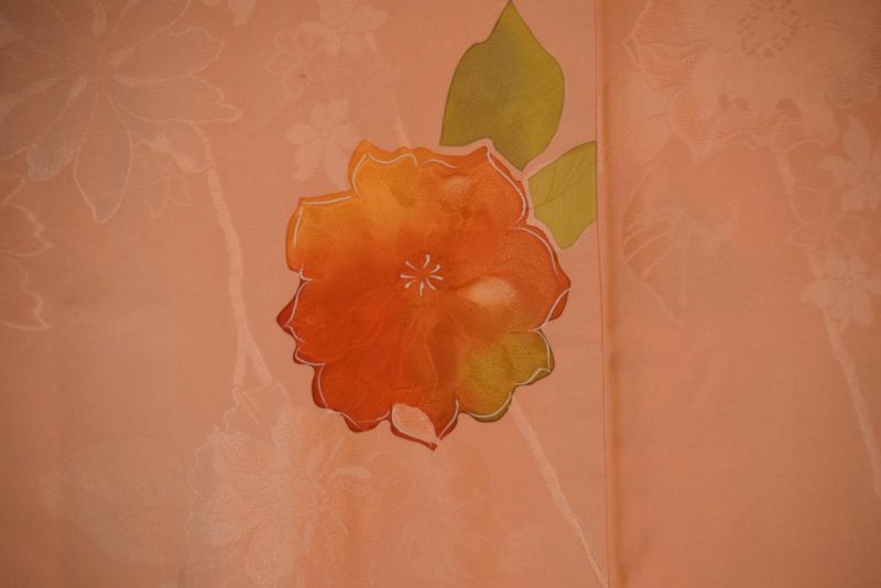 Peach Vintage Silk Haori Jacket - Image 2