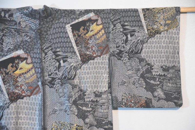Stunning Metallic Vintage Silk Haori Jacket - Image 3