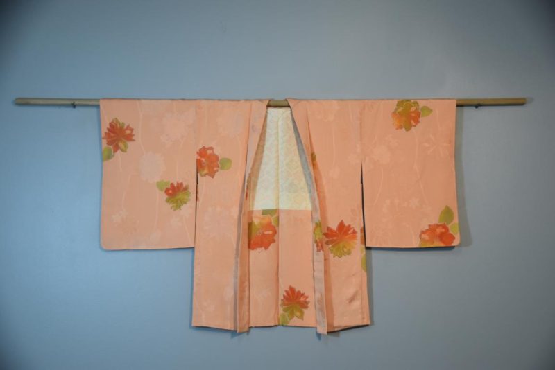 Peach Vintage Silk Haori Jacket - Image 5