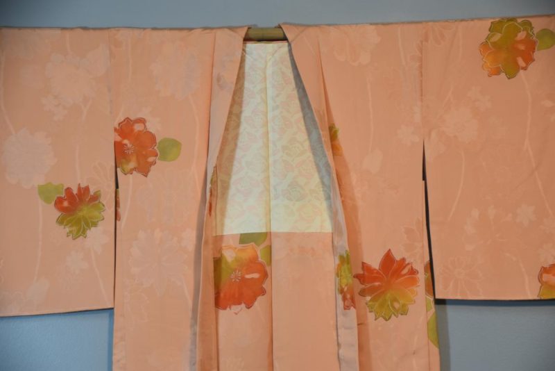 Peach Vintage Silk Haori Jacket - Image 4