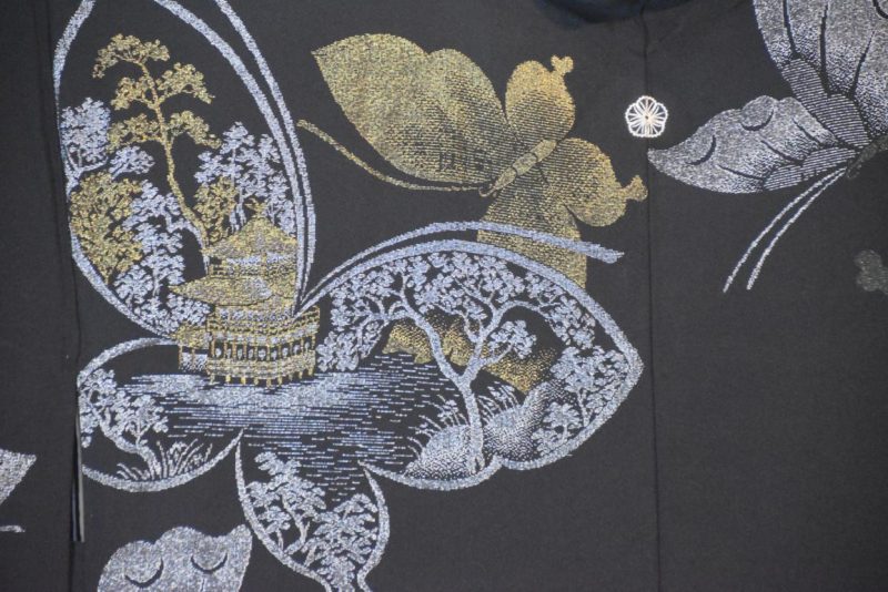 Vintage Butterfly Silk Haori Jacket - Image 2