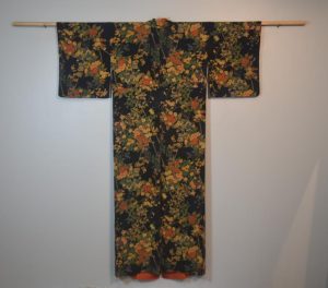 Japanese Silk Crepe Vintage Kimono