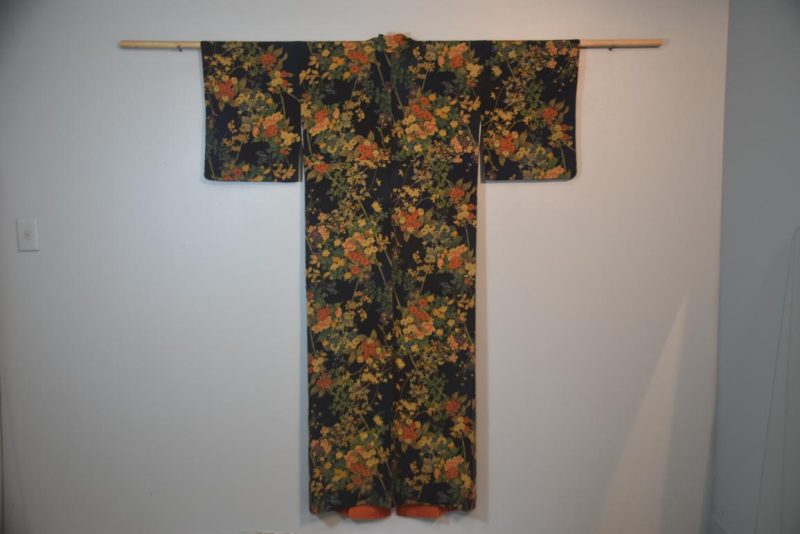Japanese Silk Crepe Vintage Kimono
