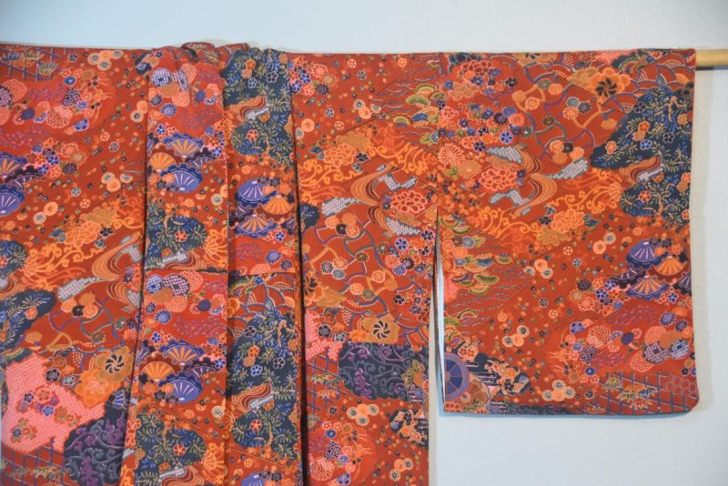 Japanese Silk Crepe Vintage Kimono - Image 4