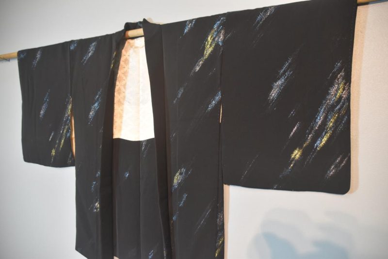 Metallic Gold Rays Vintage Silk Haori Jacket - Image 6