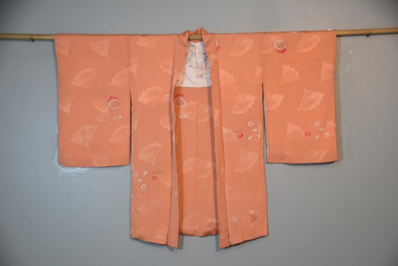 Pink Jacquard Vintage Silk Haori Jacket - Image 6