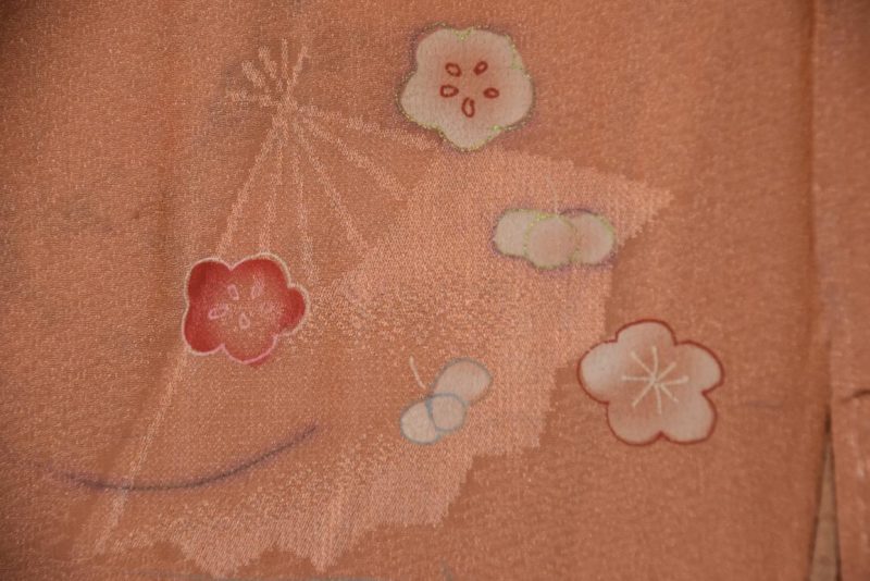 Pink Jacquard Vintage Silk Haori Jacket - Image 5