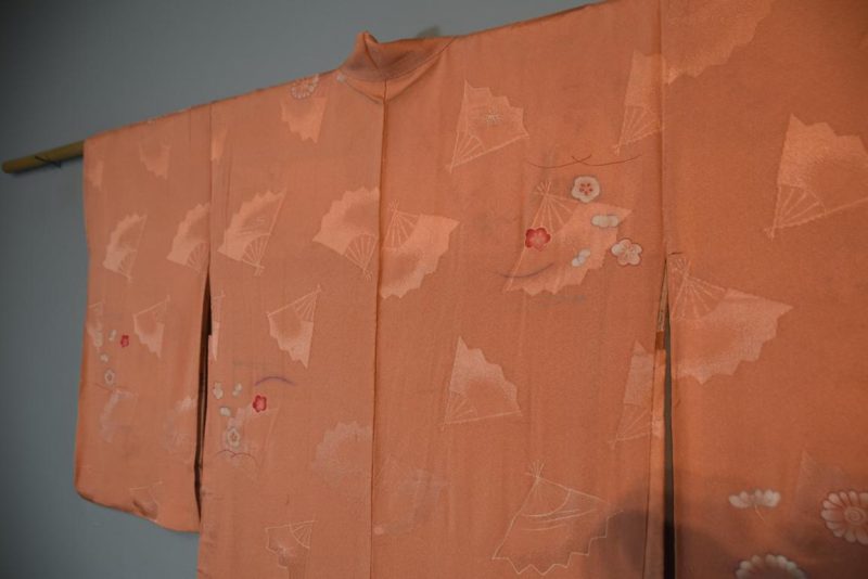 Pink Jacquard Vintage Silk Haori Jacket - Image 4