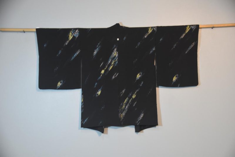 Metallic Gold Rays Vintage Silk Haori Jacket