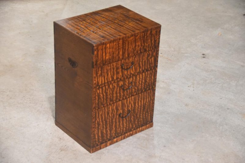 Burled Mulberry Hikidashi Drawer Chest  Width:333mm - Image 12