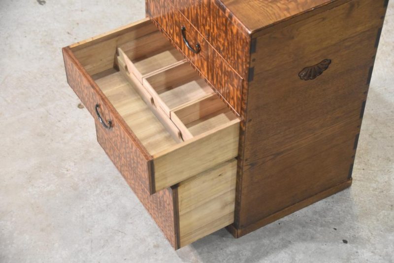 Burled Mulberry Hikidashi Drawer Chest  Width:333mm - Image 7