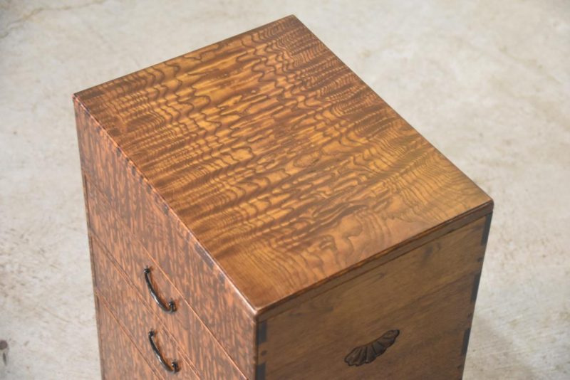 Burled Mulberry Hikidashi Drawer Chest  Width:333mm - Image 6