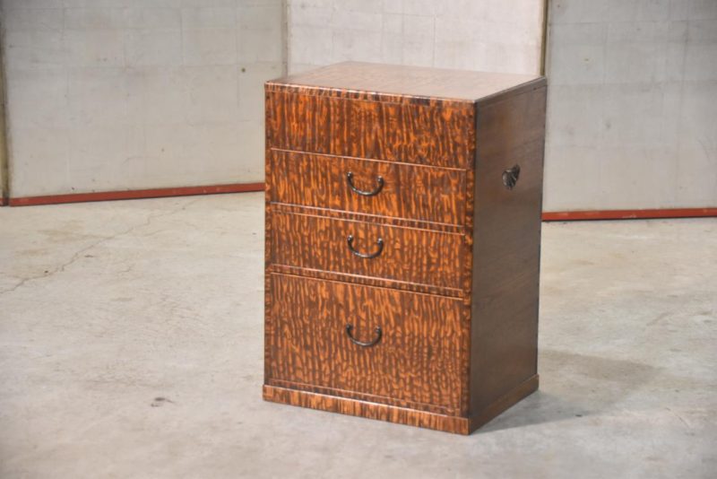 Burled Mulberry Hikidashi Drawer Chest  Width:333mm