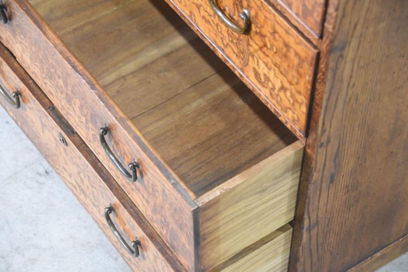 Burled Mulberry Hikidashi Drawer Chest  Width:605mm - Image 8