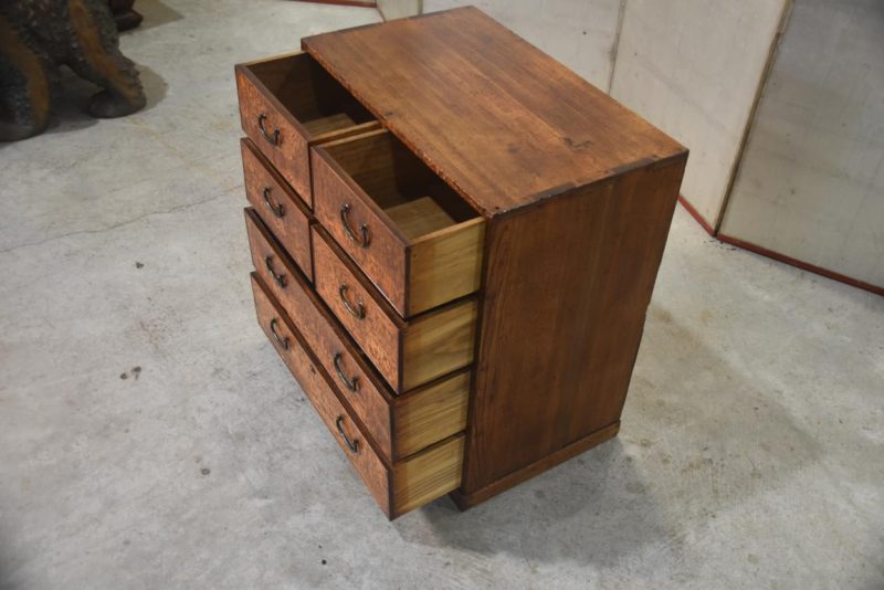 Burled Mulberry Hikidashi Drawer Chest  Width:605mm - Image 7