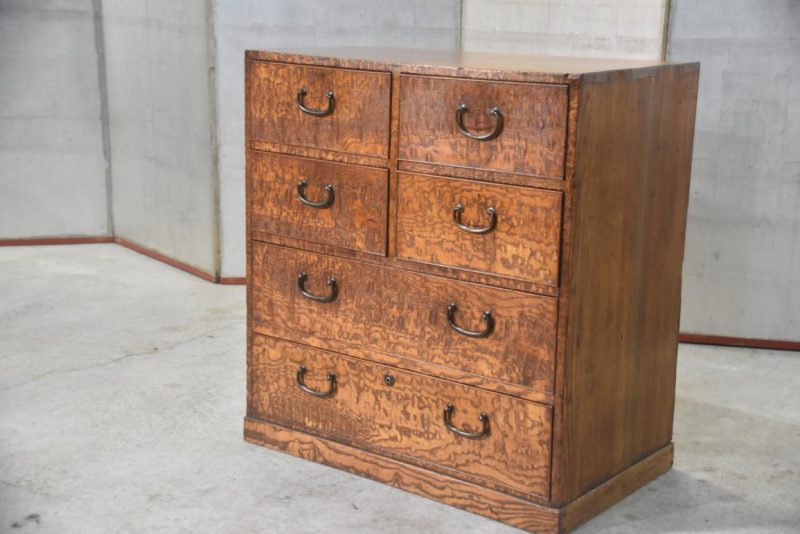 Burled Mulberry Hikidashi Drawer Chest  Width:605mm - Image 4