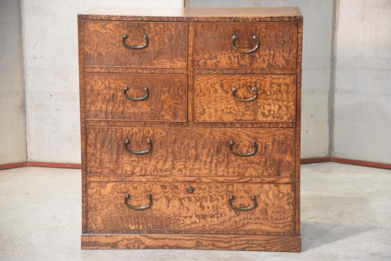 Burled Mulberry Hikidashi Drawer Chest  Width:605mm - Image 3