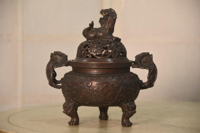 Japanese Bronze Incense Burner Width:190mm - Image 9