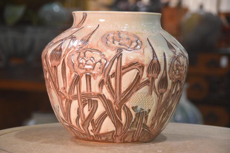 Japanese Art Nouveau Style Vase Width:270mm - Image 3