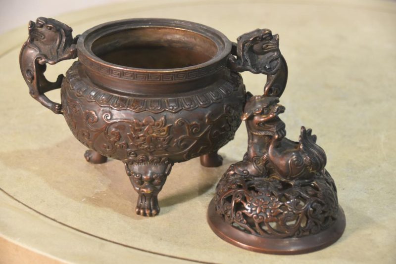 Japanese Bronze Incense Burner Width:190mm - Image 6