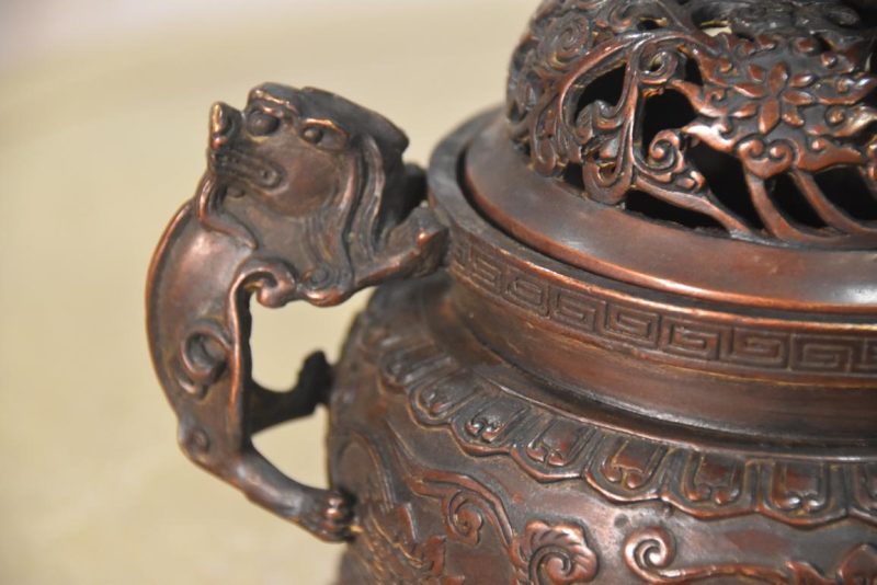 Japanese Bronze Incense Burner Width:190mm - Image 5