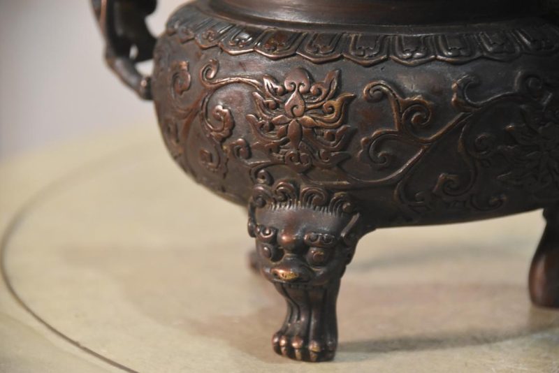 Japanese Bronze Incense Burner Width:190mm - Image 2
