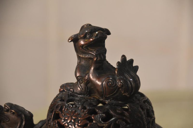 Japanese Bronze Incense Burner Width:190mm - Image 4
