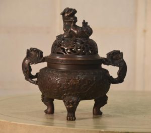 Japanese Bronze Incense Burner Width:190mm
