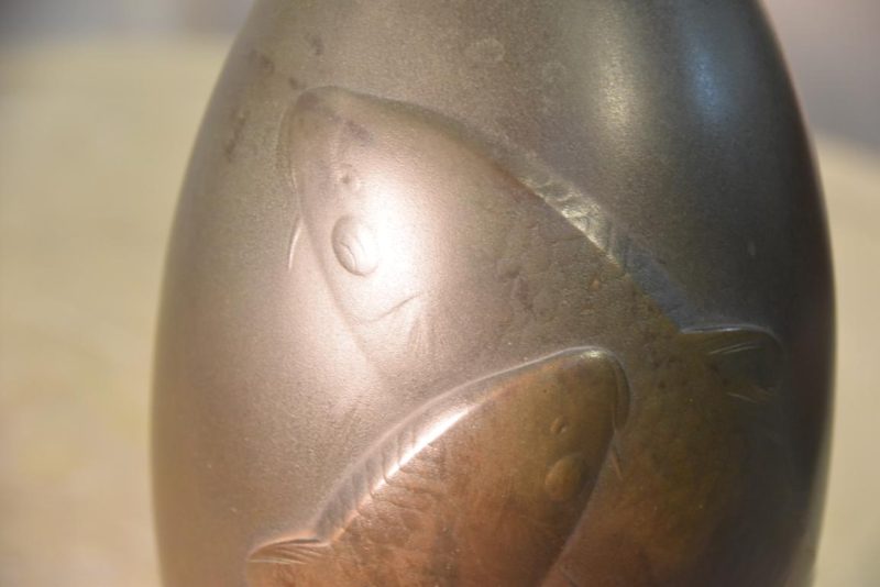 Bronze Koi Vase Height:240mm - Image 2