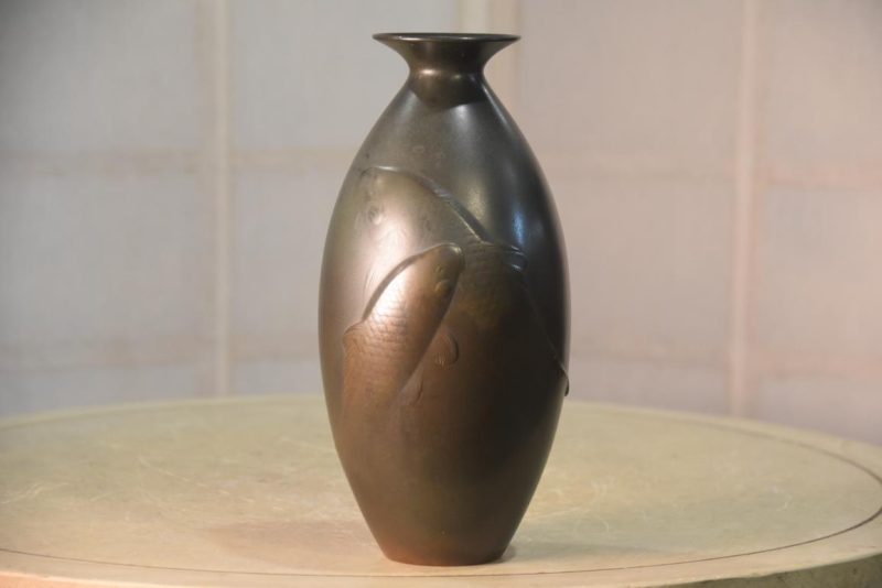 Bronze Koi Vase Height:240mm - Image 3