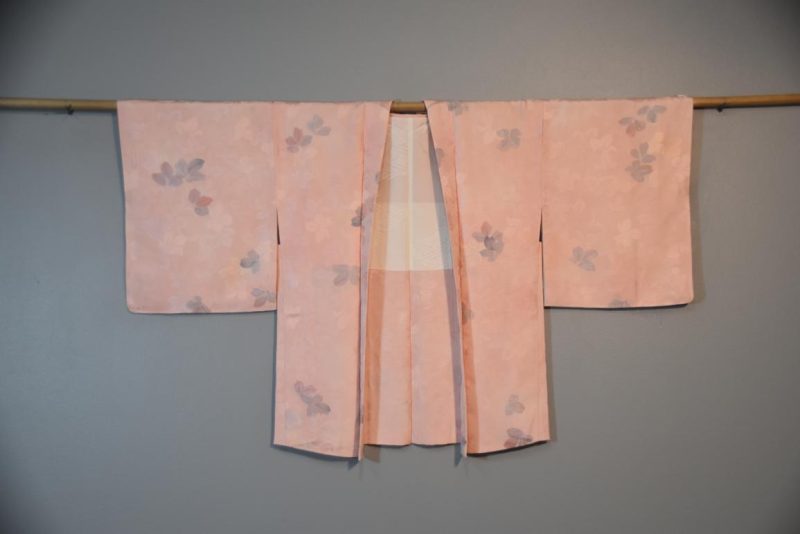Pink Jacquard Vintage Silk Haori Jacket - Image 5