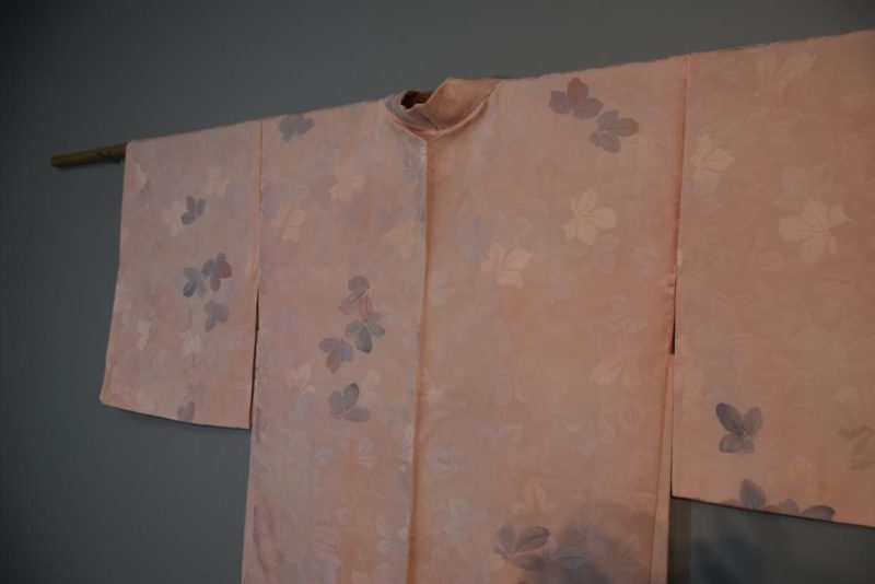 Pink Jacquard Vintage Silk Haori Jacket - Image 4