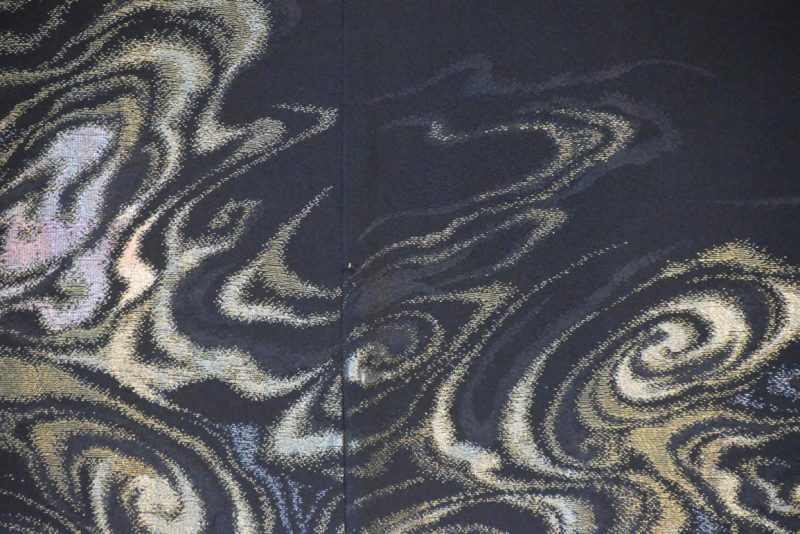 Metallic Swirls Vintage Silk Haori Jacket - Image 2