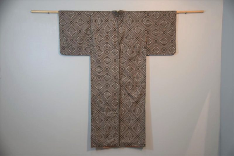 Japanese Oshima Silk Vintage Kimono