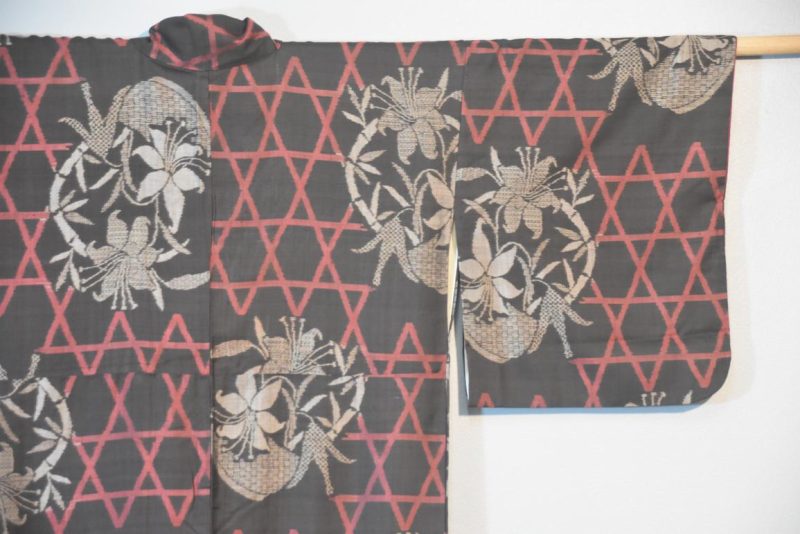 Japanese Silk Oshima Vintage Kimono - Image 3