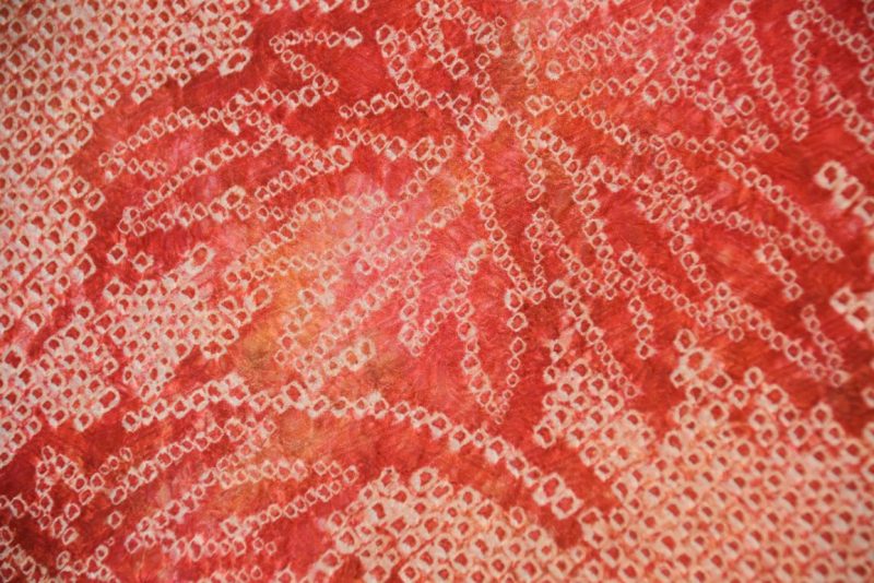Japanese Red Silk Shibori (Tiedyed) Haori Jacket - Image 6