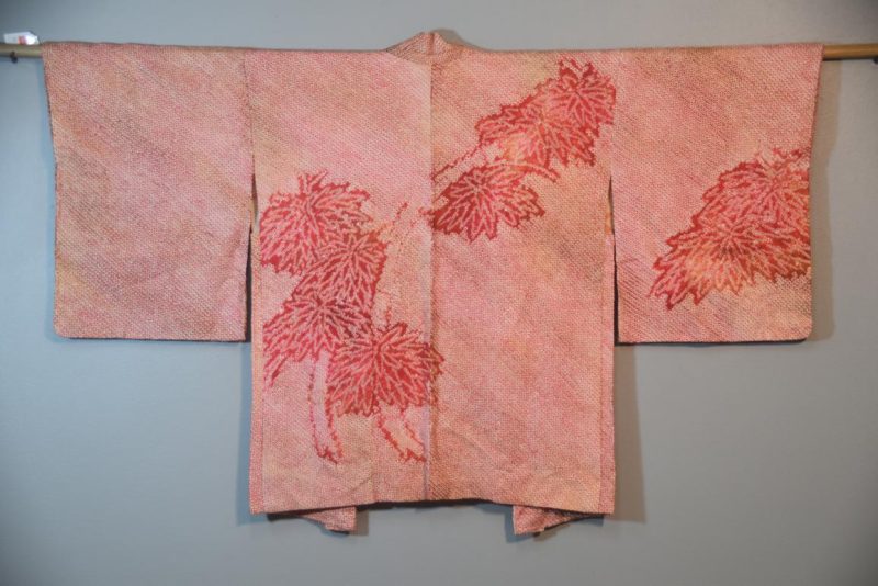 Japanese Red Silk Shibori (Tiedyed) Haori Jacket - Image 5