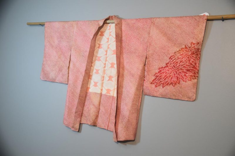 Japanese Red Silk Shibori (Tiedyed) Haori Jacket - Image 4