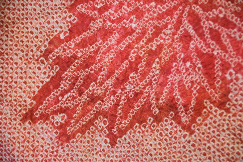 Japanese Red Silk Shibori (Tiedyed) Haori Jacket - Image 3