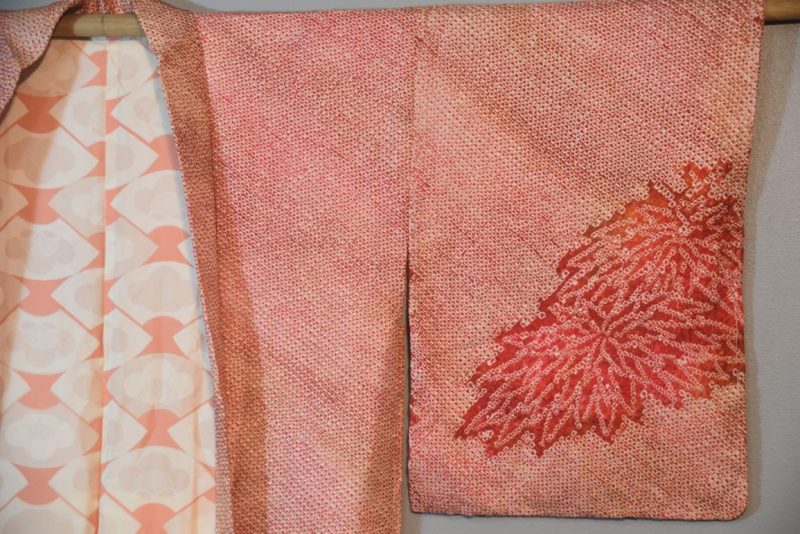 Japanese Red Silk Shibori (Tiedyed) Haori Jacket - Image 2