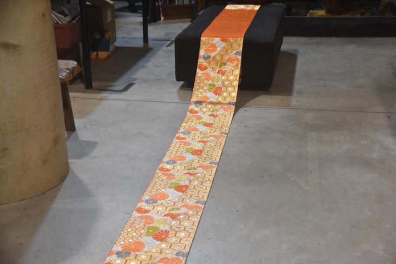 Japanese Chrysanthemum Vintage Table Runner / Obi - Image 6