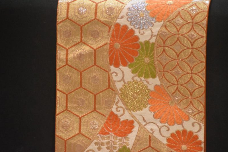 Japanese Chrysanthemum Vintage Table Runner / Obi - Image 2