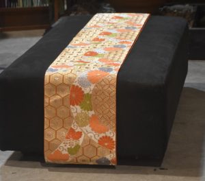 Japanese Chrysanthemum Vintage Table Runner / Obi