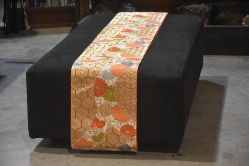 Japanese Chrysanthemum Vintage Table Runner / Obi
