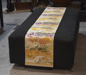 Japanese Cranes Vintage Maru Table Runner / Obi