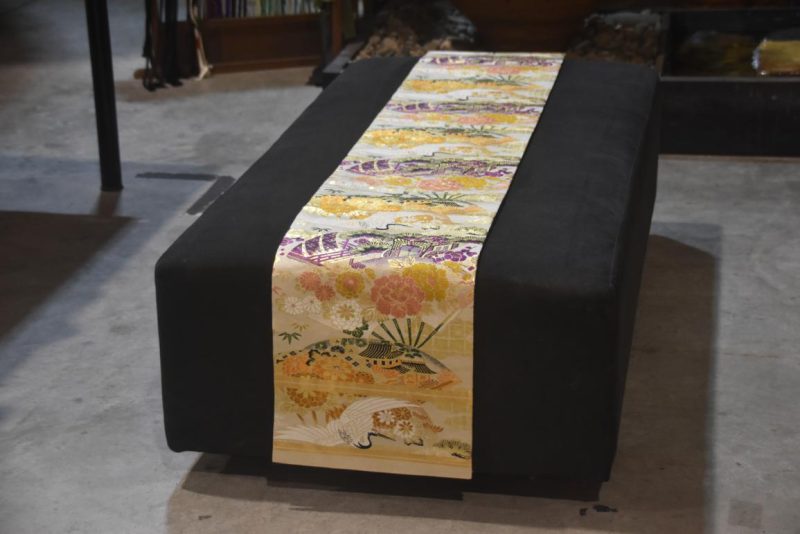 Japanese Cranes Vintage Maru Table Runner / Obi